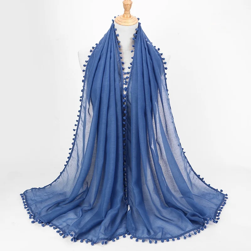 Plus Size Muslim Headscarf Shawls Hijab Pom Balls Women Scarf Headband Cotton Linen Solid Color 80*180cm
Plus Size Muslim Headscarf Shawls Hijab Pom Balls Women Scarf Headband Cotton Linen Solid Color 80*180cm