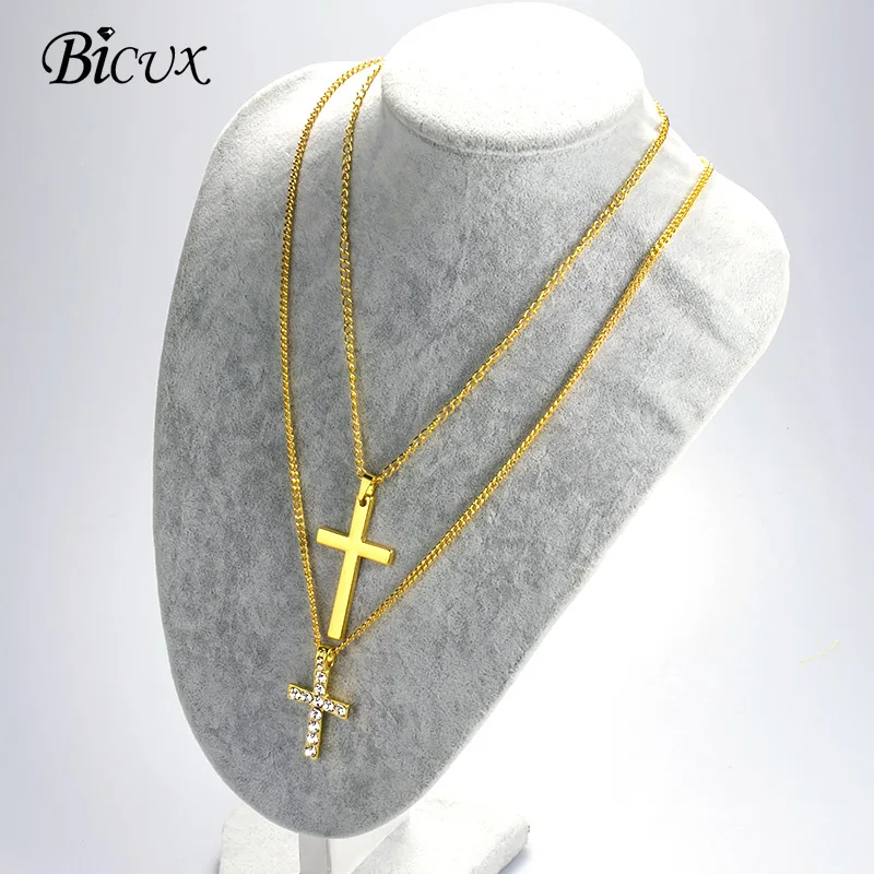 BICUX Fashion Christian Cross Men's Women's Pendant Necklaces Stainless Steel Gold Silver Color Long Chain Necklace Jewelry
BICUX Fashion Christian Cross Men's Women's Pendant Necklaces Stainless Steel Gold Silver Color Long Chain Necklace Jewelry