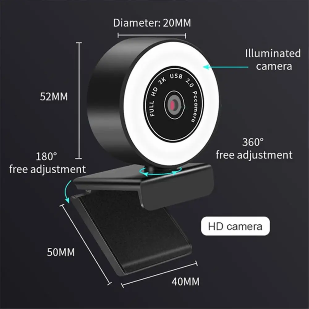 1080P High-Definition Computer Camera Rotatable USB Driver-Free Auto Exposure Webcam Camera With Microphone For Windows System