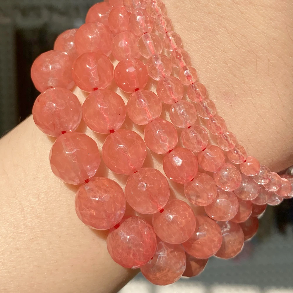 Natural Faceted Cherry Quartzs Stone Beads 4 6 8 10 12mm Round Loose Spacer Beads For Jewelry Making Diy Bracelet Charm Necklace
Natural Faceted Cherry Quartzs Stone Beads 4 6 8 10 12mm Round Loose Spacer Beads For Jewelry Making Diy Bracelet Charm Necklace
