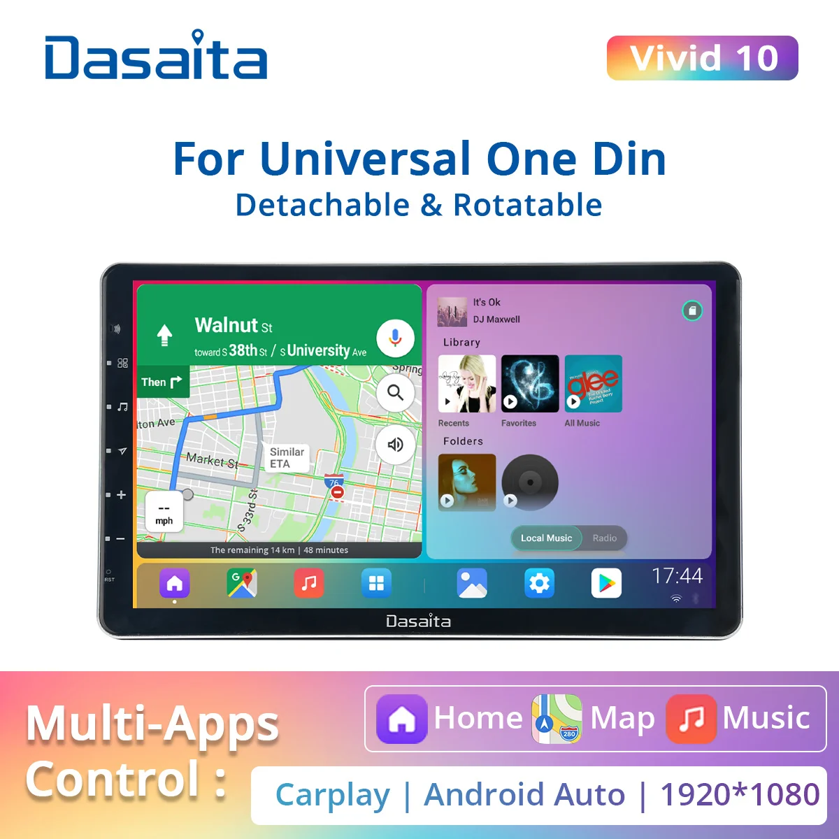 Dasaita Vivid 11.6 Single 1 Din Radio Carplay Android Auto Car Stereo Player 1920*1080 IPS Touch Screen Radio GPS Navigation
Dasaita Vivid 11.6 Single 1 Din Radio Carplay Android Auto Car Stereo Player 1920*1080 IPS Touch Screen Radio GPS Navigation