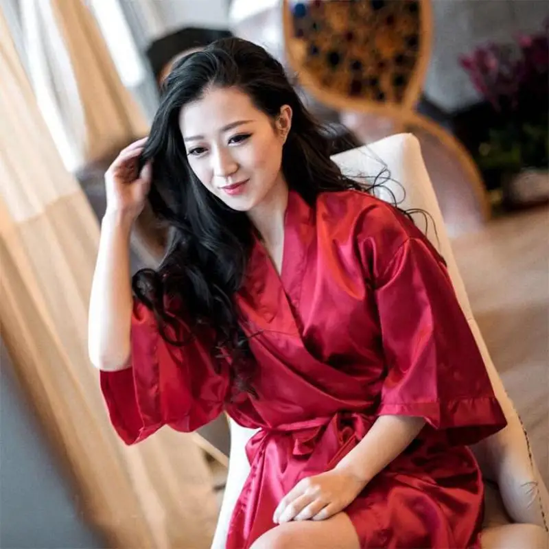 Bride Wedding Robe Satin Sleepwear Women Nightgown Sexy Nightdress Lady Kimono Bathrobe Gown Negligee
Bride Wedding Robe Satin Sleepwear Women Nightgown Sexy Nightdress Lady Kimono Bathrobe Gown Negligee