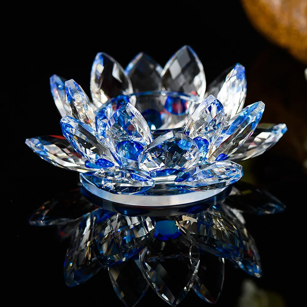 Фото 7 Цвета с украшением в виде кристаллов стеклянный Лотос цветок Свеча Чай