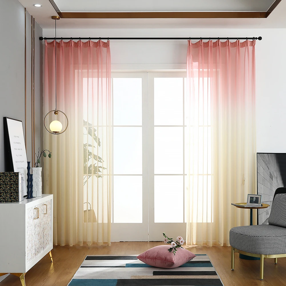 1pc Tulle Sheer Window Curtains Living Room Decorative Gradient Voile Drapes Treatment Blinds Finished Drapes Kitchen Curtains
1pc Tulle Sheer Window Curtains Living Room Decorative Gradient Voile Drapes Treatment Blinds Finished Drapes Kitchen Curtains