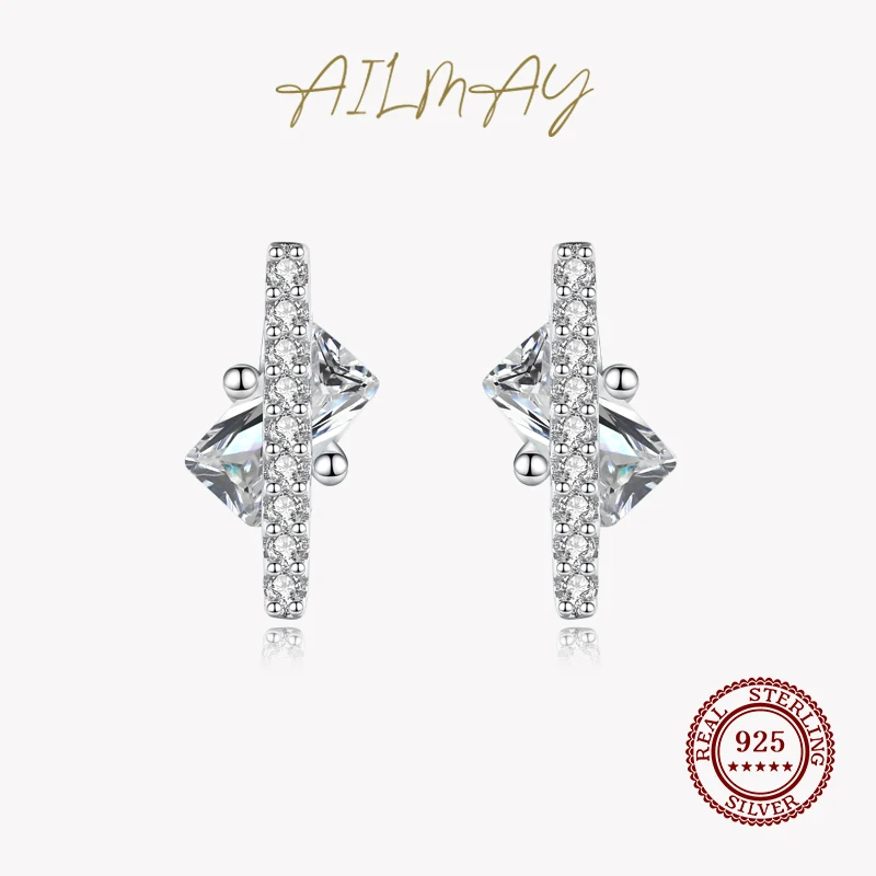Ailmay Fashion 925 Sterling Silver Rectangle and Stick Stud Earrings For Women Wedding Engagement Fine Female Jewelry
Ailmay Fashion 925 Sterling Silver Rectangle and Stick Stud Earrings For Women Wedding Engagement Fine Female Jewelry