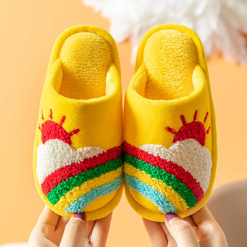 Winter Lovely Slippers For Boys Girls Rainbow Indoor Kids Shoes Soft Warm Plush Girls Slippers Non Slip Children Home Slippers
Winter Lovely Slippers For Boys Girls Rainbow Indoor Kids Shoes Soft Warm Plush Girls Slippers Non Slip Children Home Slippers