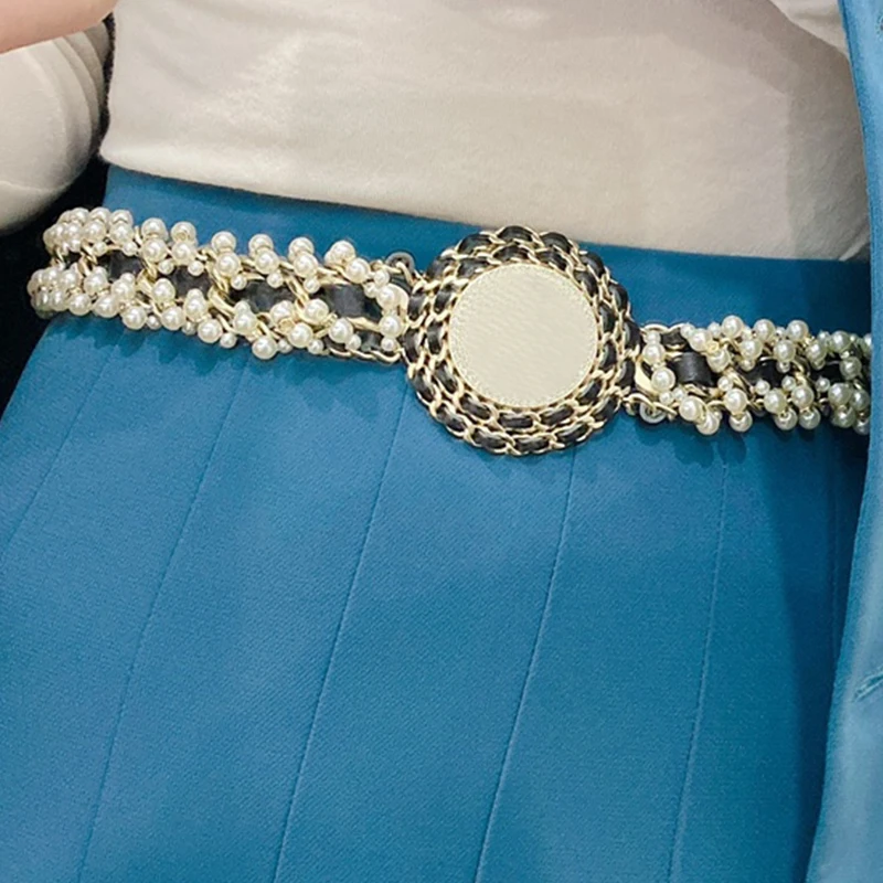 2021New fashion charei Metal chain waist chain for ladies versatile pearl decorative leather belt women with dress pants skirt
2021New fashion charei Metal chain waist chain for ladies versatile pearl decorative leather belt women with dress pants skirt