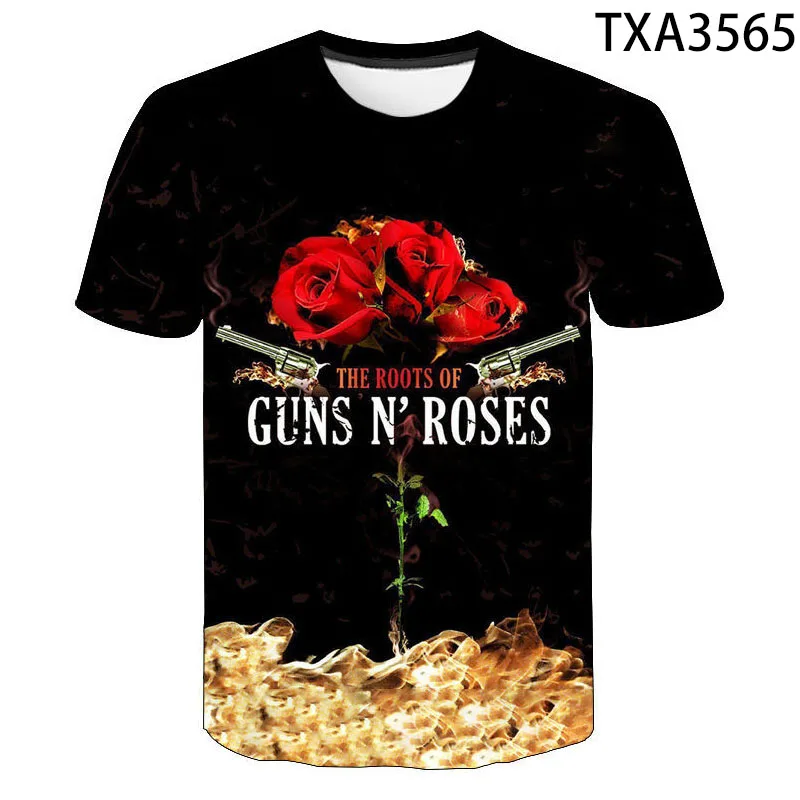 Новинка 2020 футболка с 3D принтом Guns N Roses Band Мужская Женская и детская модная