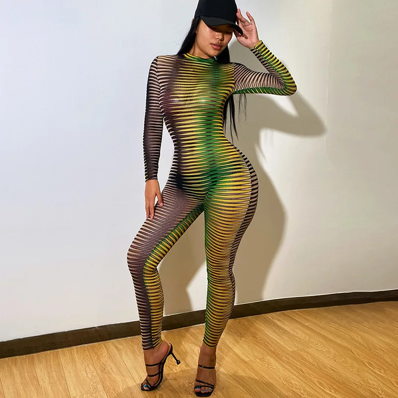 Women Sexy Jumpsuit Long Thin Long Pant Jumpsuit Sleeve See Through Romper Elastic Club Streetwear Green Female Outfits
Women Sexy Jumpsuit Long Thin Long Pant Jumpsuit Sleeve See Through Romper Elastic Club Streetwear Green Female Outfits
