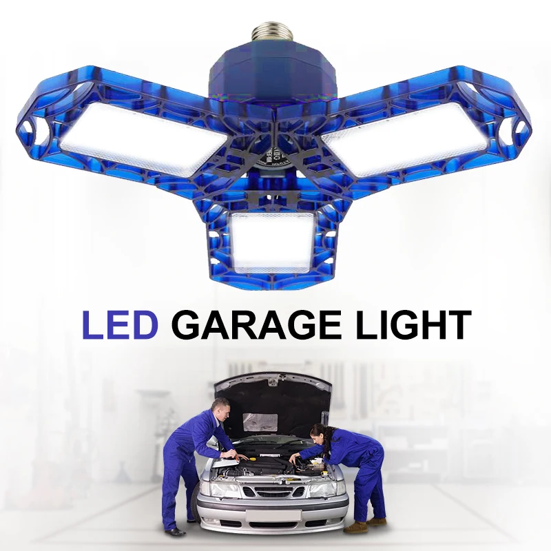 

LED Garage Light 60W 40W Industrial Lamp E27 85V-265V High Brightness Deformable Indoors LED High Bay Workshop Warehouse Lights