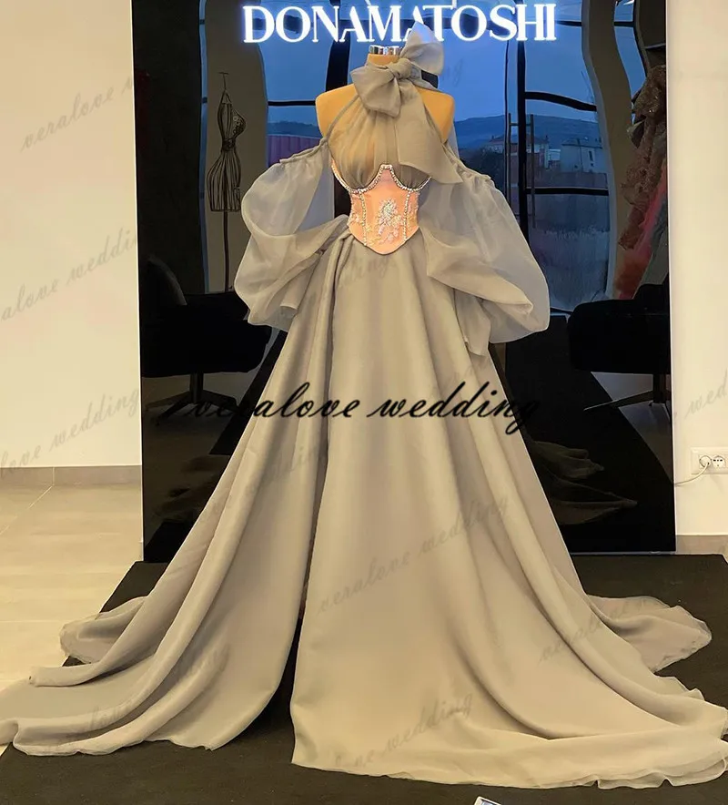 Fashion Prom Dress 2021 Chiffon Halter Neck with Bow Long Sleeves Vestidos De La Celebridad robe de soirée Evening Party Gowns
Fashion Prom Dress 2021 Chiffon Halter Neck with Bow Long Sleeves Vestidos De La Celebridad robe de soirée Evening Party Gowns