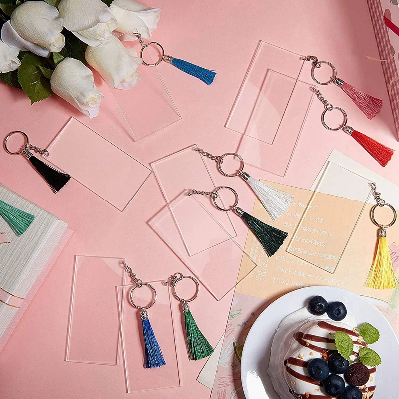 Acrylic Keychain Blanks, Clear Keychains Set for Vinyl Kit Including Acrylic Blanks, Keychain Tassels, Key Chain Rings
Acrylic Keychain Blanks, Clear Keychains Set for Vinyl Kit Including Acrylic Blanks, Keychain Tassels, Key Chain Rings