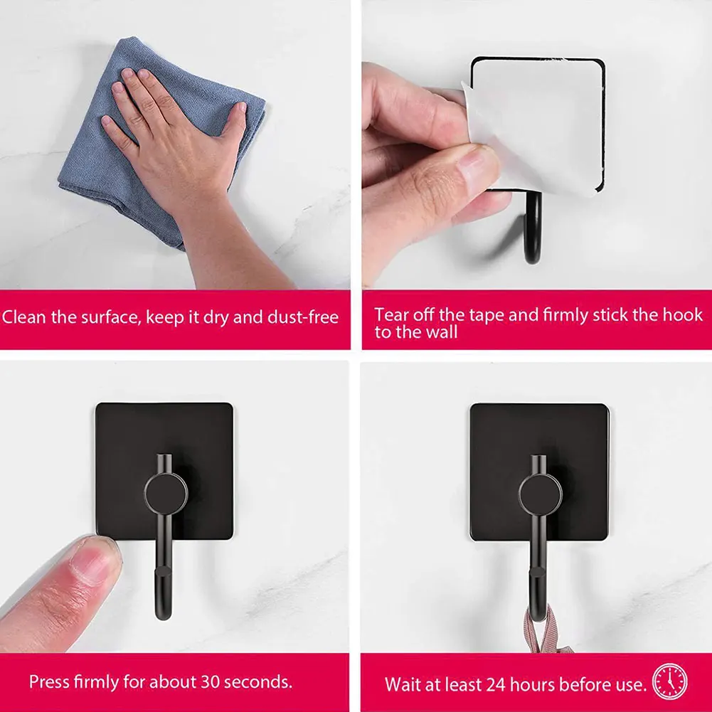 5PCS Towel Hook Self Adhesive Wall Hook Stainless Steel Bathroom Coat Hanging Rack For Livingroom Kitchen Accessories Black
5PCS Towel Hook Self Adhesive Wall Hook Stainless Steel Bathroom Coat Hanging Rack For Livingroom Kitchen Accessories Black
