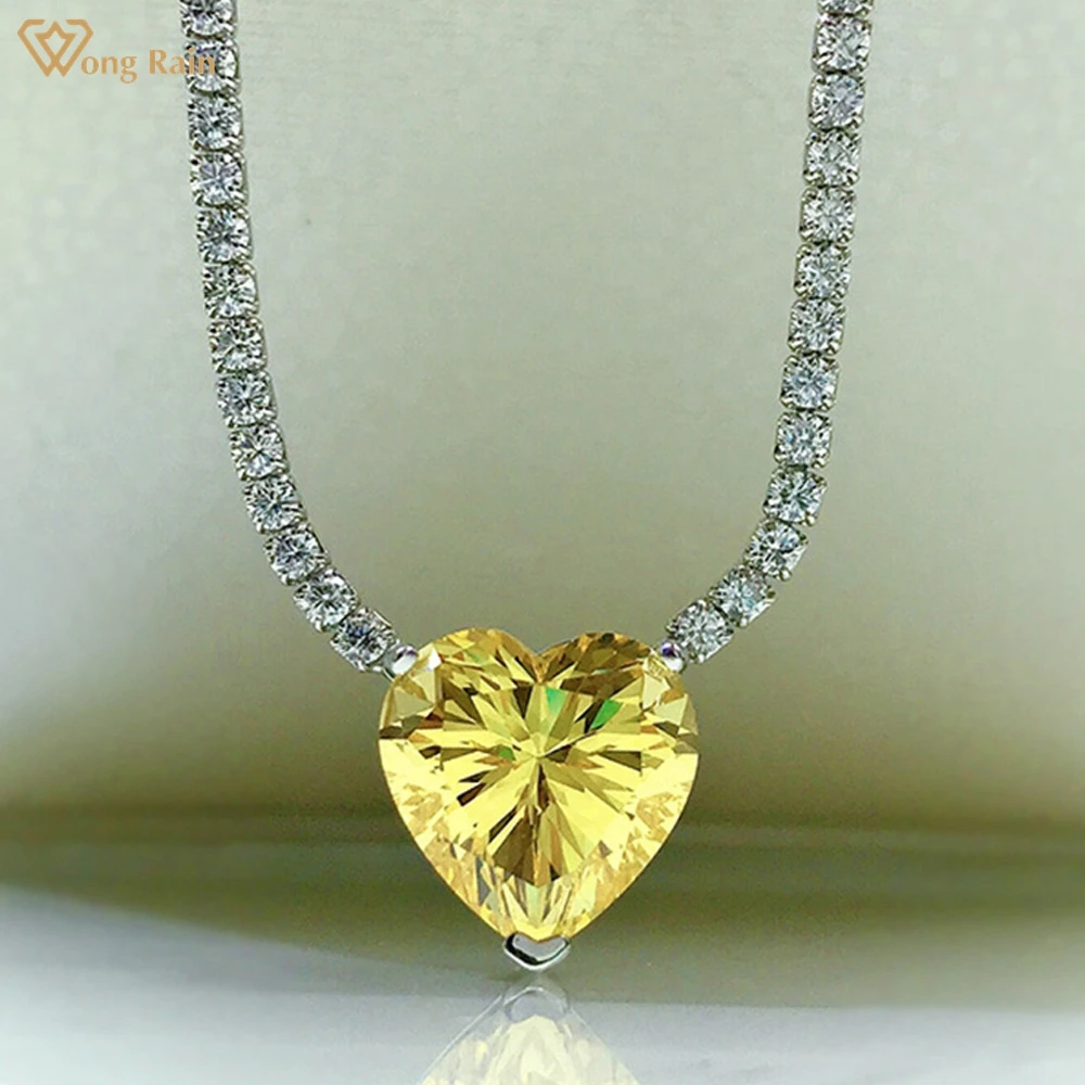Wong Rain Simple 925 Sterling Silver Heart 12 MM Created Moissanite Gemstone Wedding Engagement Pendant Necklace Fine Jewelry
Wong Rain Simple 925 Sterling Silver Heart 12 MM Created Moissanite Gemstone Wedding Engagement Pendant Necklace Fine Jewelry