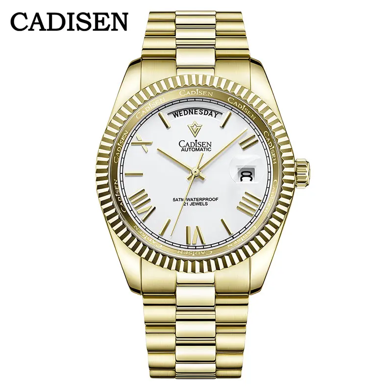 2021 New CADISEN Automatic Calendar date Mens Watches Stainless Steel 50M waterproof Men Mechanical WristWatch Relogio Masculino
2021 New CADISEN Automatic Calendar date Mens Watches Stainless Steel 50M waterproof Men Mechanical WristWatch Relogio Masculino
