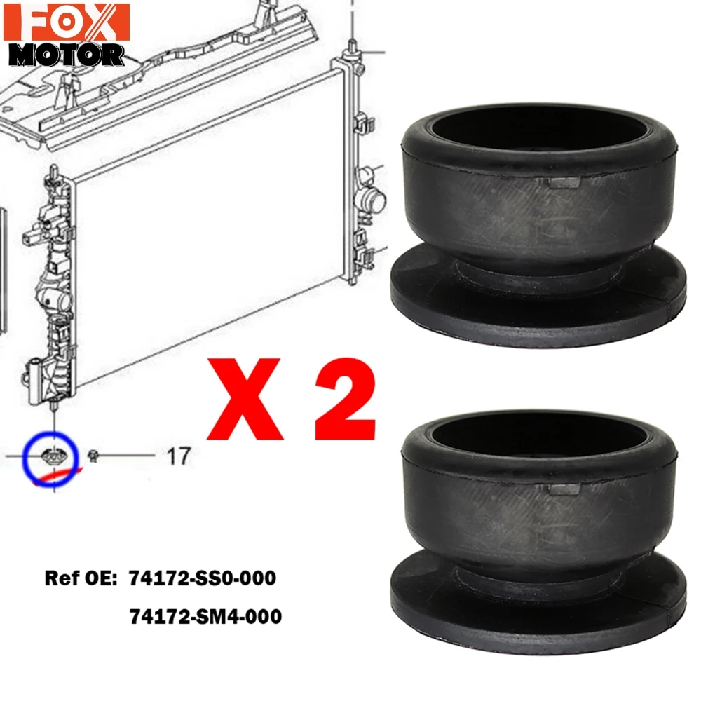 Пара нижних резиновых втулок для радиатора HONDA CRV 1-4 CIVIC EG EH EJ EK EM ACCORD FIT JAZZ ODYSSEY CITY Acura