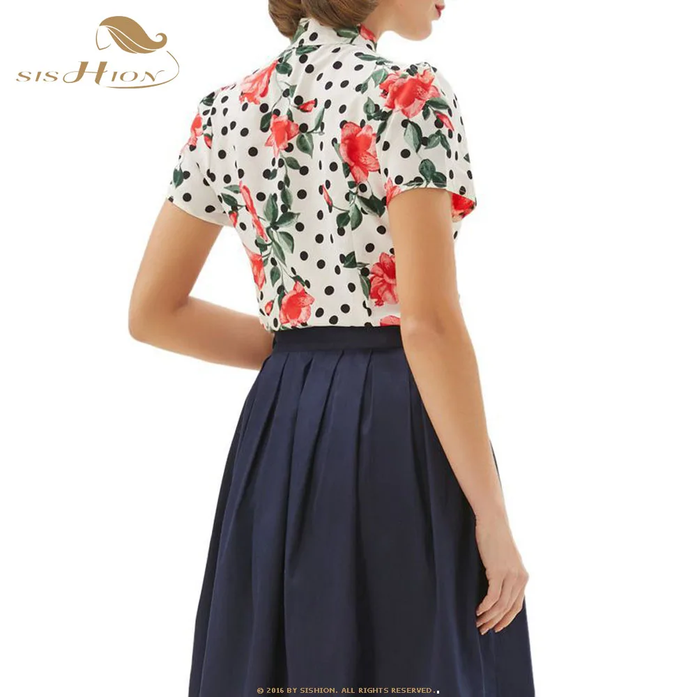 SISHION womens tops and blouses polk dot bow shirt summer 2021 new retro floral motive short bow decorative shirt SP0482
SISHION womens tops and blouses polk dot bow shirt summer 2021 new retro floral motive short bow decorative shirt SP0482