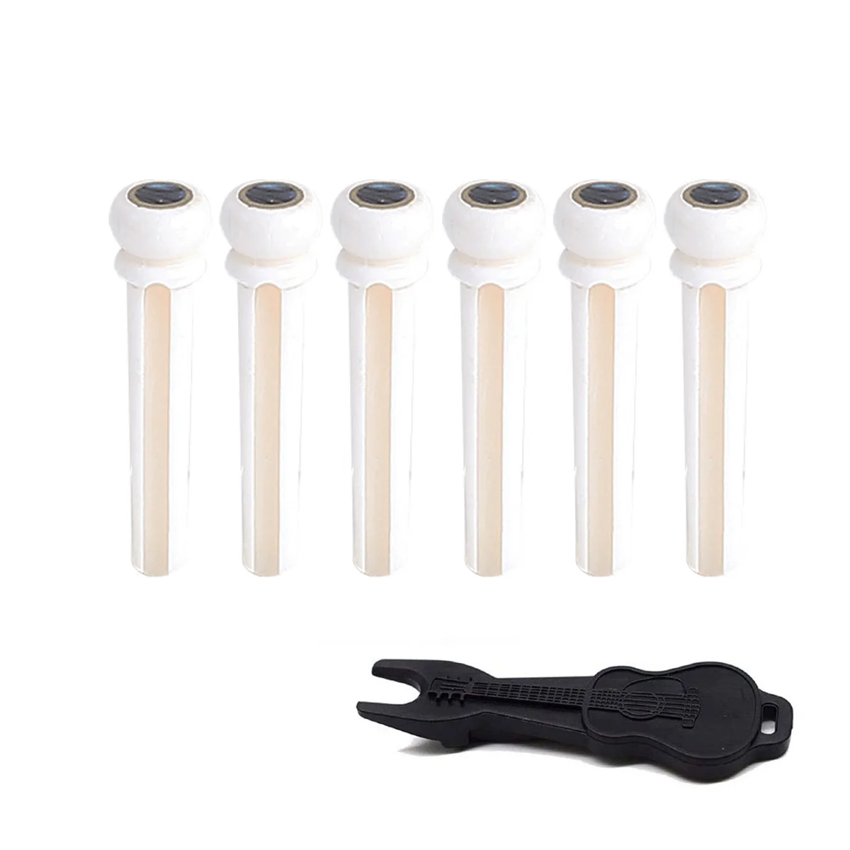 6PCS Guitar Bone Bridge Pins Abalone Dot with Brass Circle for Folk Guitar String Nails Pin
6PCS Guitar Bone Bridge Pins Abalone Dot with Brass Circle for Folk Guitar String Nails Pin