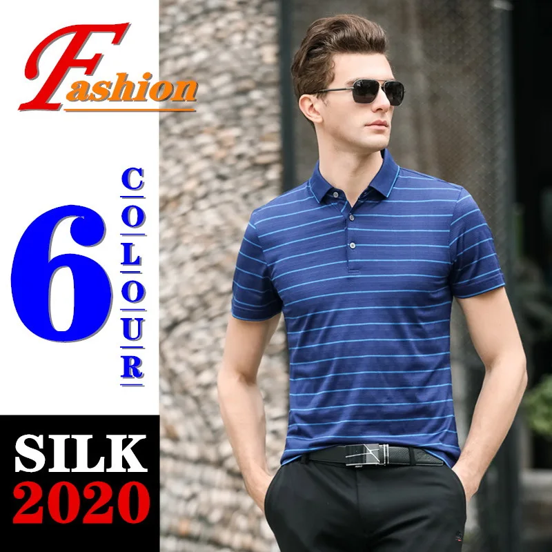 

High-end men's short-sleeve casual shirt Soft Breathable Comfortable Colorfast Anti-Pilling No-iron Plus-size Horizontal stripes