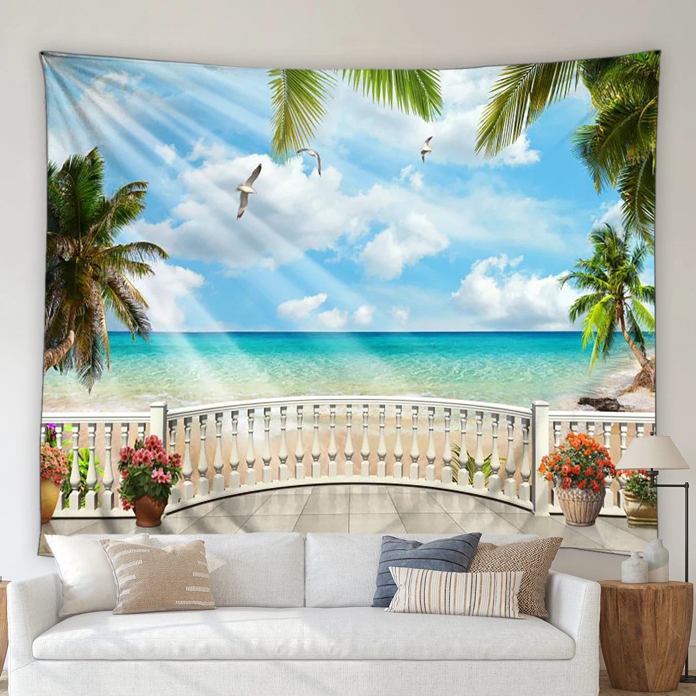 Ocean Beach Landscape Tapestry Wall Hanging Green Plants Palm Tree Flower Wooden Bridge Summer Scenery Living Room Bedroom Mural
Ocean Beach Landscape Tapestry Wall Hanging Green Plants Palm Tree Flower Wooden Bridge Summer Scenery Living Room Bedroom Mural