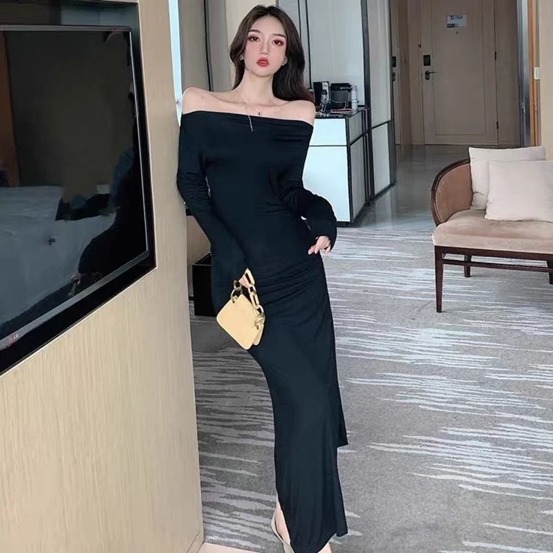 2020 Party Black Midi Off The Shoulder Long Dresses Ladies Dresses New Arrival Women Irregular Dress Long Sleeves Bodycon Dress
2020 Party Black Midi Off The Shoulder Long Dresses Ladies Dresses New Arrival Women Irregular Dress Long Sleeves Bodycon Dress