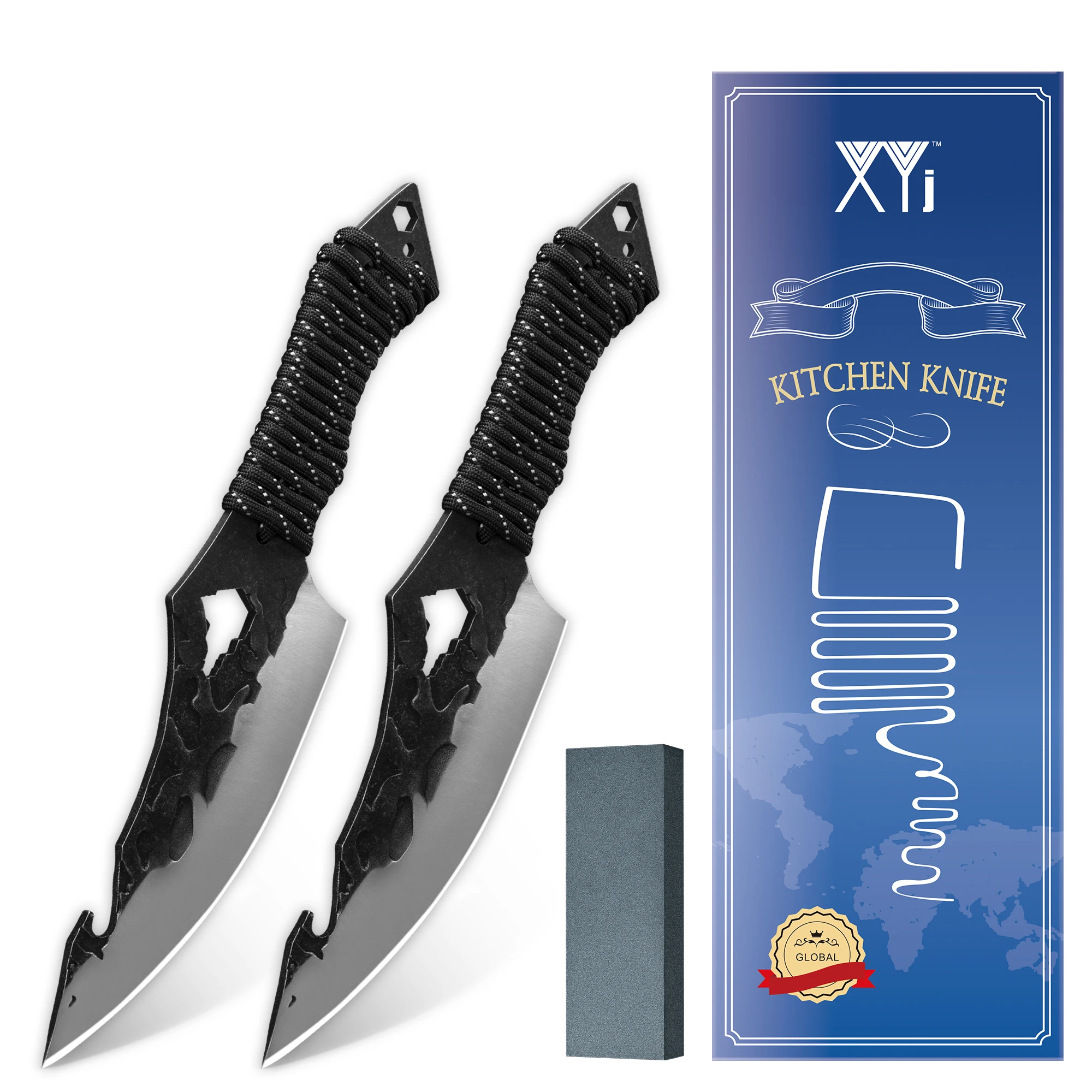 XYJ 6 Inch Outdoor Knife Set Of 2 With Whetstone Full Tang Hammer Finish Blade With Bottle Opener For Hunting Survival Kitchen
XYJ 6 Inch Outdoor Knife Set Of 2 With Whetstone Full Tang Hammer Finish Blade With Bottle Opener For Hunting Survival Kitchen