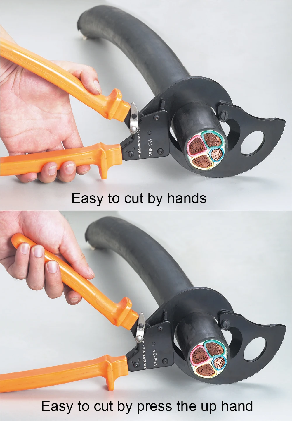 Ratchet vc 60A Use for 60 mm x 500 aluminum wire scissor copper cable cutter Hand tool cable
Ratchet vc 60A Use for 60 mm x 500 aluminum wire scissor copper cable cutter Hand tool cable