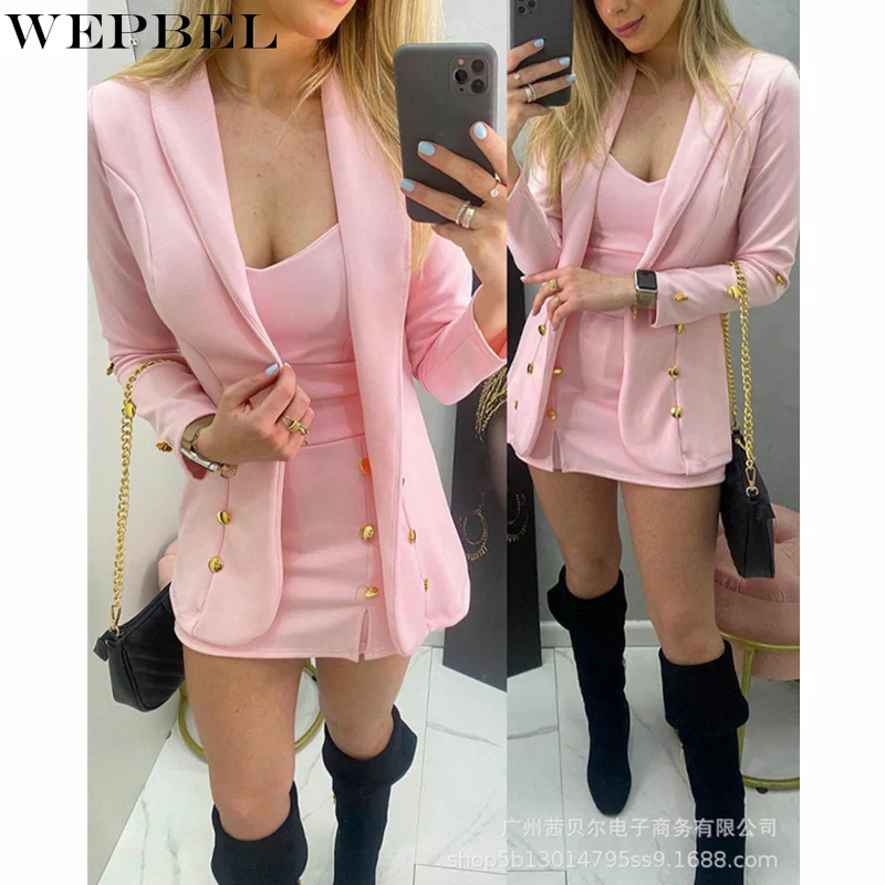 WEPBEL Womens Blazer Fashion Autumn Long Sleeve Lapel Jacket Double Breasted Short Coat Suit
WEPBEL Womens Blazer Fashion Autumn Long Sleeve Lapel Jacket Double Breasted Short Coat Suit
