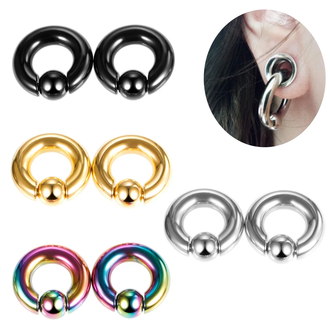 2pcs Captive Hoop BCR Ball Ear Piercing Eyebrow Tragus Closure Nipple Bar Lips Nose Rings Ear Gauge Septum Ring Piercing Jewelry
2pcs Captive Hoop BCR Ball Ear Piercing Eyebrow Tragus Closure Nipple Bar Lips Nose Rings Ear Gauge Septum Ring Piercing Jewelry