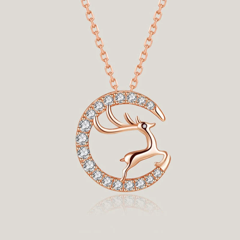 Fashion Cute Elk Womens Pendant Necklaces Diamond Studded Clavicle S925 Silver Necklace Birthday Gift for Ladies Jewelry 2021
Fashion Cute Elk Womens Pendant Necklaces Diamond Studded Clavicle S925 Silver Necklace Birthday Gift for Ladies Jewelry 2021