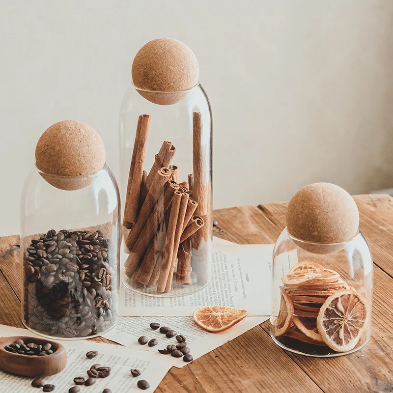 Ball Cork Stopper Glass Sealed Can Storage Tank Food Grains Storage Jar Creative Round Cork Tea Containers Kitchen Storage
Ball Cork Stopper Glass Sealed Can Storage Tank Food Grains Storage Jar Creative Round Cork Tea Containers Kitchen Storage