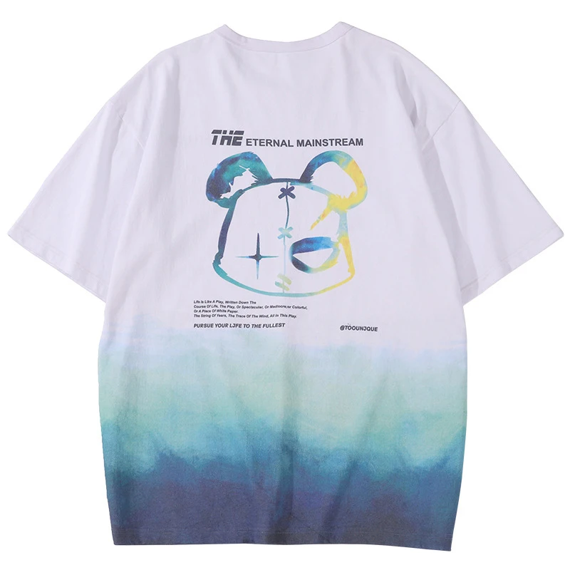 ELKMU Summer Tshirts Bear Graffiti Streetwear Gradient T-shirt Men Short Sleeve T Shirts Harajuku Tops Tees Shirt Cotton HM078
ELKMU Summer Tshirts Bear Graffiti Streetwear Gradient T-shirt Men Short Sleeve T Shirts Harajuku Tops Tees Shirt Cotton HM078