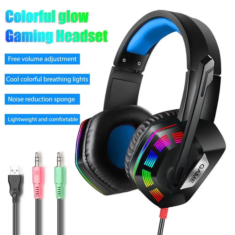 M1 Headphone Stereo 3.5mm Wired Computer Gaming Headset Soft Earmuff RGB LED Light Mic Ear Headphones for Laptop Desktop
M1 Headphone Stereo 3.5mm Wired Computer Gaming Headset Soft Earmuff RGB LED Light Mic Ear Headphones for Laptop Desktop