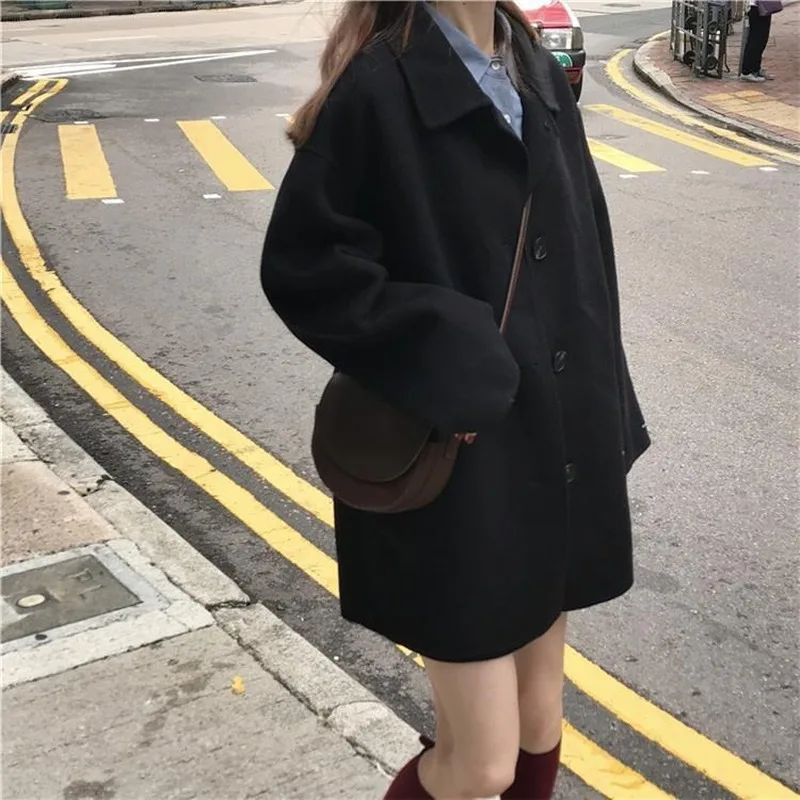 Spring Wool Blends Women Vintage Lovely Simple Single Breasted Ladies Outwear All-match Fashion Korean Thicker Clothing Stylish 
Spring Wool Blends Women Vintage Lovely Simple Single Breasted Ladies Outwear All-match Fashion Korean Thicker Clothing Stylish