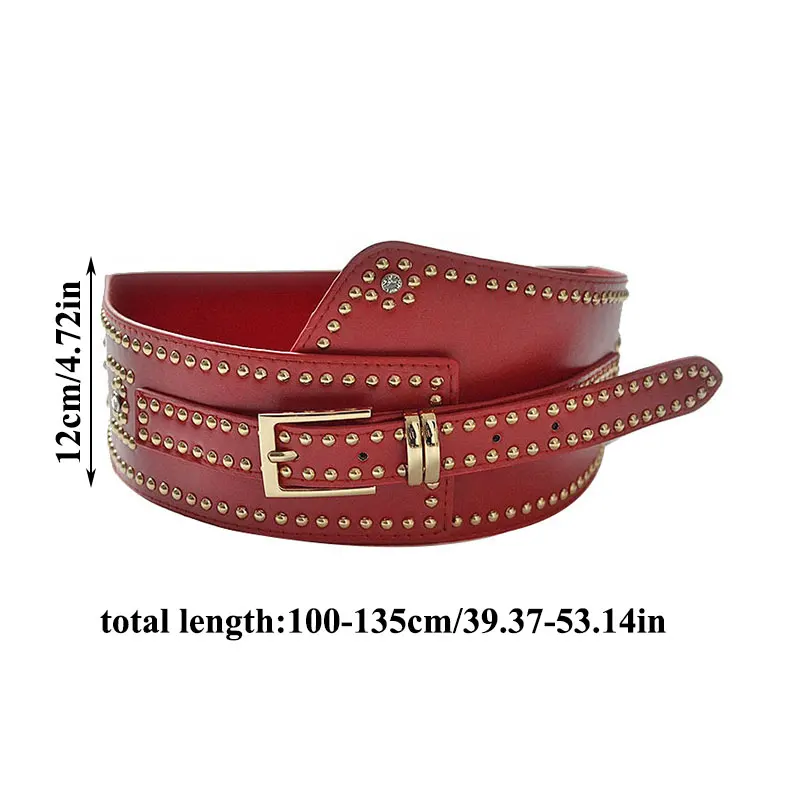 Coat Dress Decorative Waistband Punk Style Irregular Pin Buckle Belt Rivet Cummerbunds Women Wide Belt Fashion Corset Waist Belt
Coat Dress Decorative Waistband Punk Style Irregular Pin Buckle Belt Rivet Cummerbunds Women Wide Belt Fashion Corset Waist Belt