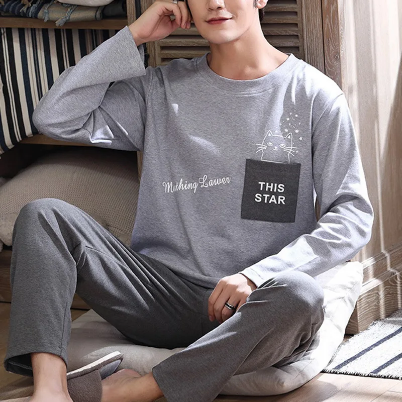 Cotton Long Sleeve Pajamas Set For Men Cute Green Cartoon Male Sleepwear Autumn Warm Casual Home
Cotton Long Sleeve Pajamas Set For Men Cute Green Cartoon Male Sleepwear Autumn Warm Casual Home