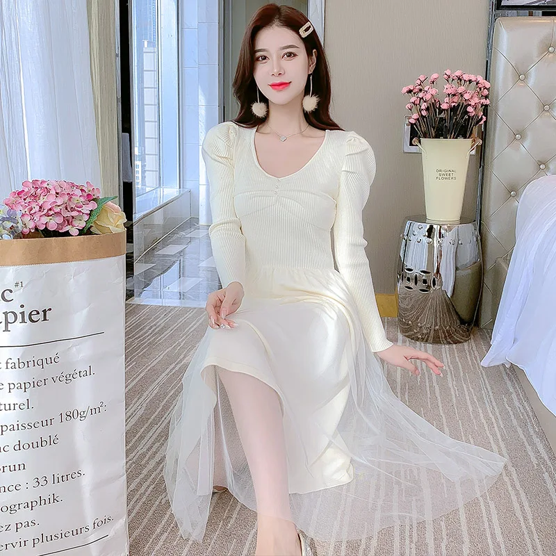 Women One Piece Dress Autumn 2021 New Office Lady French Korea Style Long Sleeve Patchwork Solid Blue Black Dresses
Women One Piece Dress Autumn 2021 New Office Lady French Korea Style Long Sleeve Patchwork Solid Blue Black Dresses