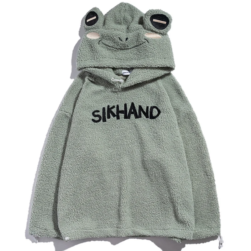 Mens Frog Hood Hooded Sweatshirt Letter Embroidery Tops худи оверсайз Unisex Oversize Velvet Thick Couple Pullover Hoodies Coats
Mens Frog Hood Hooded Sweatshirt Letter Embroidery Tops худи оверсайз Unisex Oversize Velvet Thick Couple Pullover Hoodies Coats
