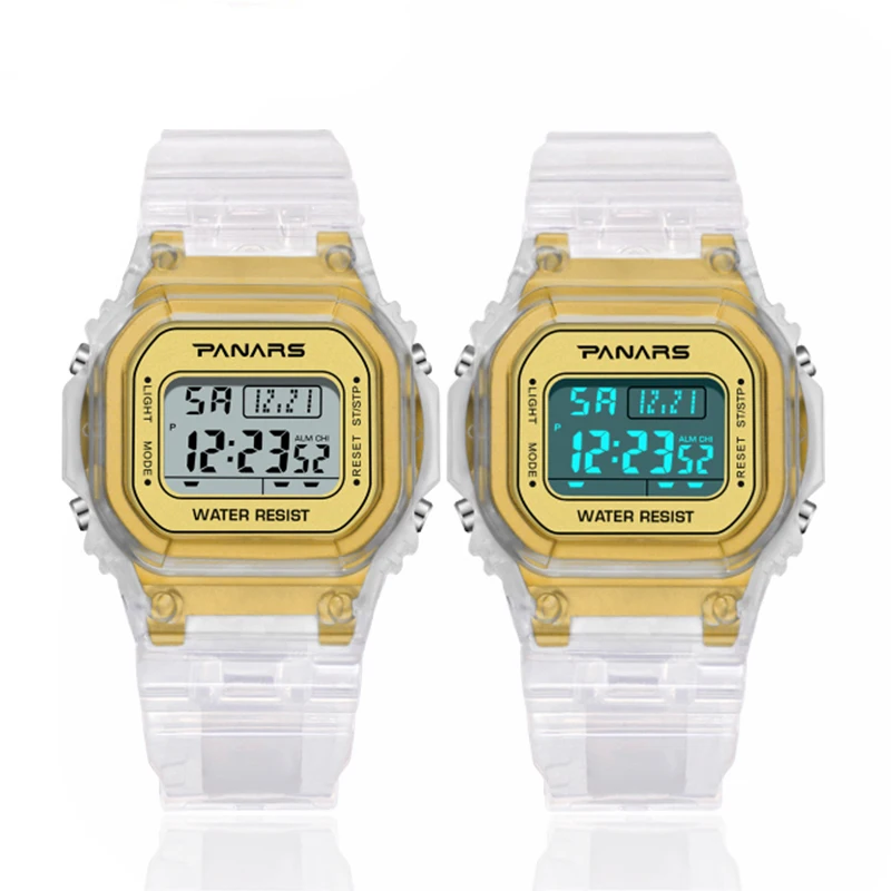 Fashion Women Digital Watch Led Watches Gold Transparent Electronic Sports Wristwatches Couple Outdoor Clock Relogio Feminino
Fashion Women Digital Watch Led Watches Gold Transparent Electronic Sports Wristwatches Couple Outdoor Clock Relogio Feminino