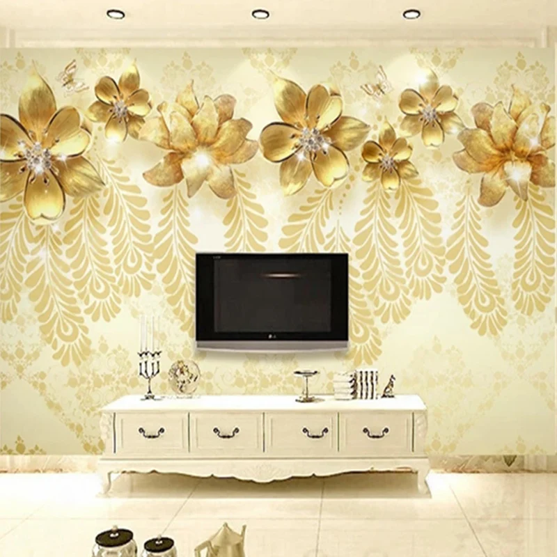 Custom 3D Murals European Style Gloden Flowers Jewelry Photo Wallpaper for Bedroom Living Room TV Sofa Background Wall Paper
Custom 3D Murals European Style Gloden Flowers Jewelry Photo Wallpaper for Bedroom Living Room TV Sofa Background Wall Paper