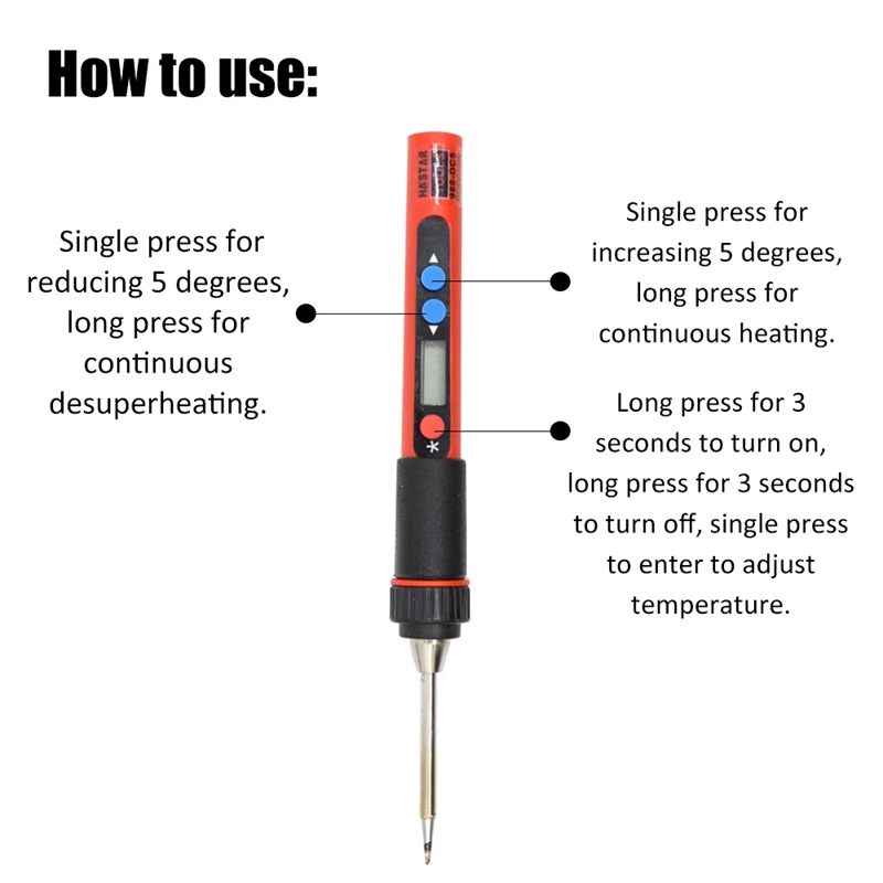 Mini Portable Digital Display High Precision Adjustable Temperature Electric Soldering Iron Set with USB Cable
Mini Portable Digital Display High Precision Adjustable Temperature Electric Soldering Iron Set with USB Cable