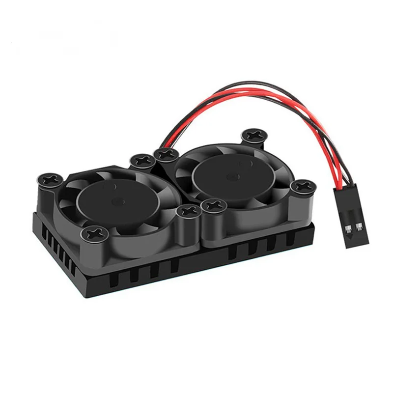 

Aokin-ventilador duplo com dissipador de calor da raspberry pi 4 modelo, com cooler opcional para raspberry pi 3/3b +/4b