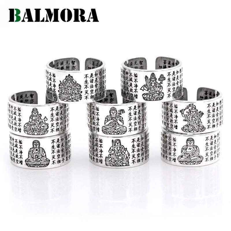 BALMORA Real 990 Pure Silver Buddhism Mantra Open Stacking Rings for Women Men Couple Retro Fashion Punk Jewelry 1 Piece Anillos
BALMORA Real 990 Pure Silver Buddhism Mantra Open Stacking Rings for Women Men Couple Retro Fashion Punk Jewelry 1 Piece Anillos