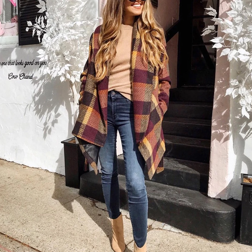 2021 Winter Women's Vintage Plaid Long Blazers Coat Jackets Belt Wool Jackets Female Office Fashion Elegant Coat Women Outwears
2021 Winter Women's Vintage Plaid Long Blazers Coat Jackets Belt Wool Jackets Female Office Fashion Elegant Coat Women Outwears