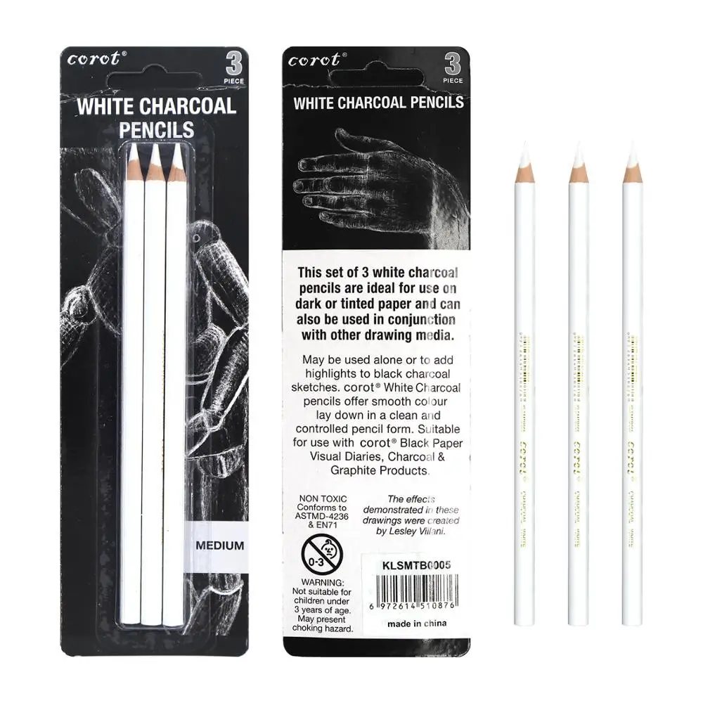 Corot 3Pcs White Highlight Sketch Charcoal Pencil Standard Pencil for Sketching Drawing Pencils Set Art Painting Supplies
Corot 3Pcs White Highlight Sketch Charcoal Pencil Standard Pencil for Sketching Drawing Pencils Set Art Painting Supplies