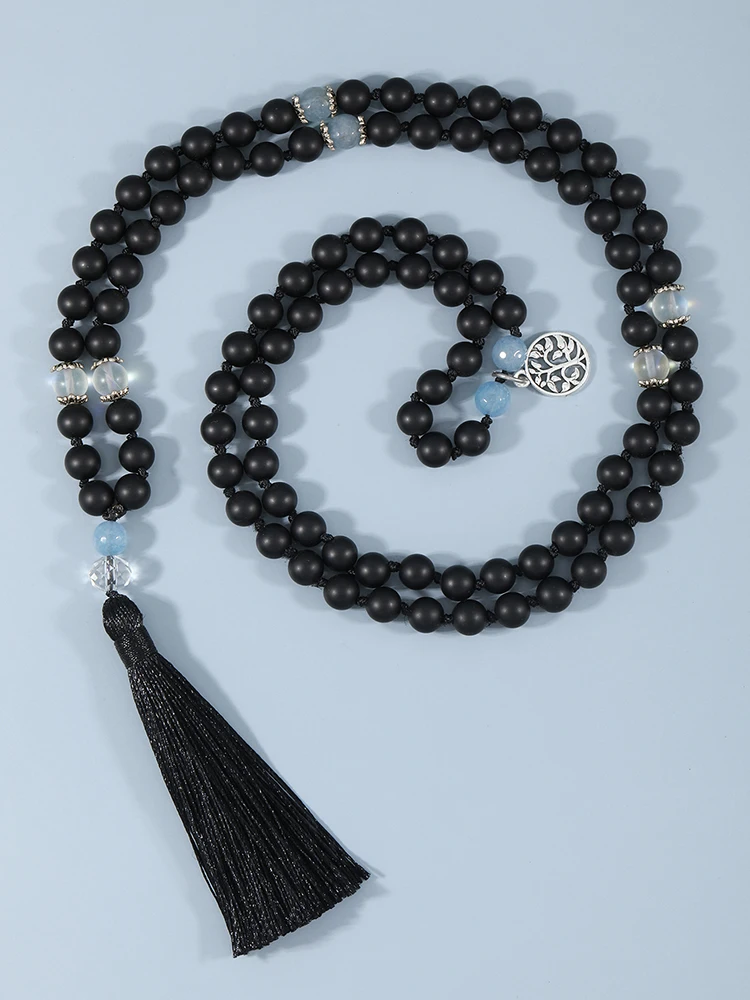 YUOKIAA Natural Stones Matte Black Onyx 108 Beads Mala Necklace Tree of Life Charm Meditation Yoga Spirit Jewelry for Women Men
YUOKIAA Natural Stones Matte Black Onyx 108 Beads Mala Necklace Tree of Life Charm Meditation Yoga Spirit Jewelry for Women Men