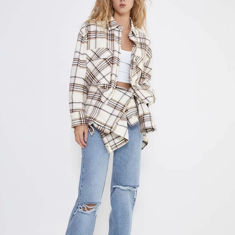 Женская короткая клетчатая куртка KUMSVAG, повседневная осенняя куртка с длинными рукавами и карманами, 2021
Женская короткая клетчатая куртка KUMSVAG, повседневная осенняя куртка с длинными рукавами и карманами, 2021