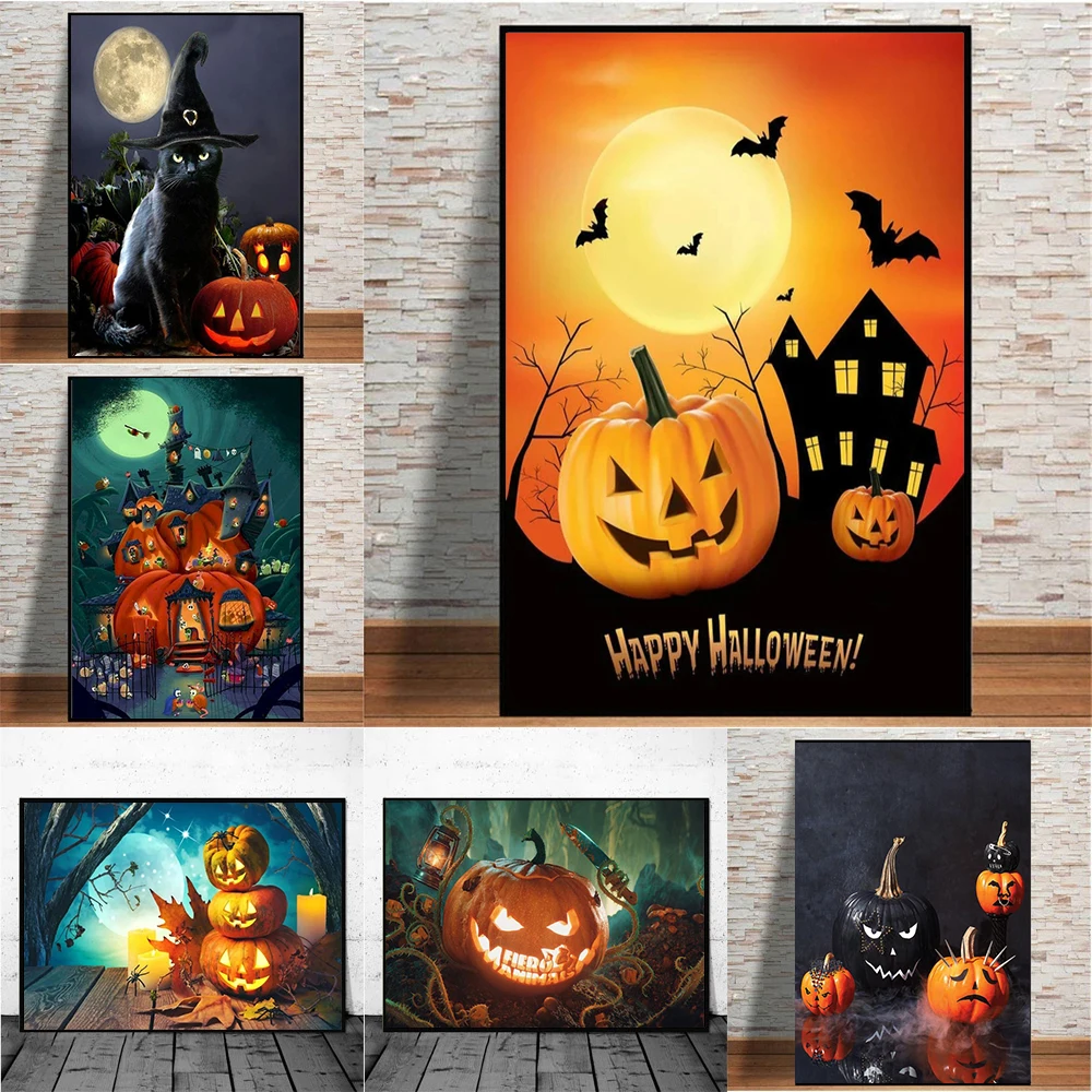 Pumpkin House Night Landscape Canvas Painting Poster Print Wall Art Picture For Living Room Home Decoration Frameless Cuadros
Pumpkin House Night Landscape Canvas Painting Poster Print Wall Art Picture For Living Room Home Decoration Frameless Cuadros