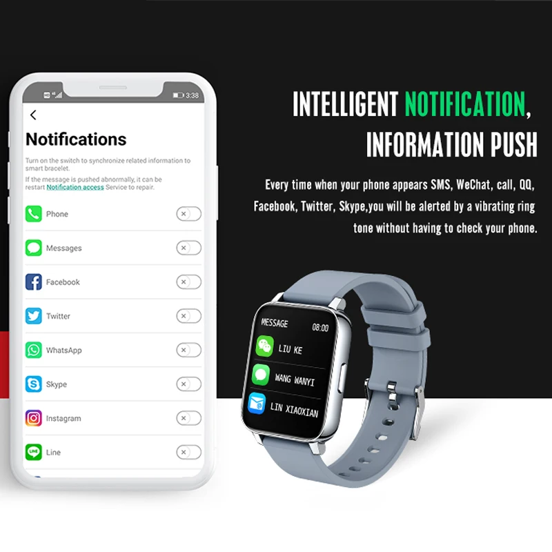 P36 1.69 Inch Large Screen Smartwatch 2021 Call /Message Reminder Heart Rate Monitor Fitness Smart Watch Men Women iOS Android |