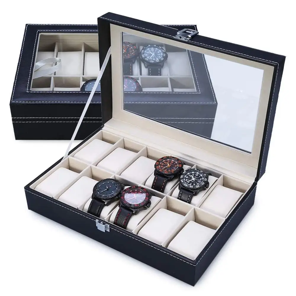 2/3/6/9/10/12 Slot Leather Watch Box Display Case Organizer Glass Jewelry Storage Large Holder Black
2/3/6/9/10/12 Slot Leather Watch Box Display Case Organizer Glass Jewelry Storage Large Holder Black